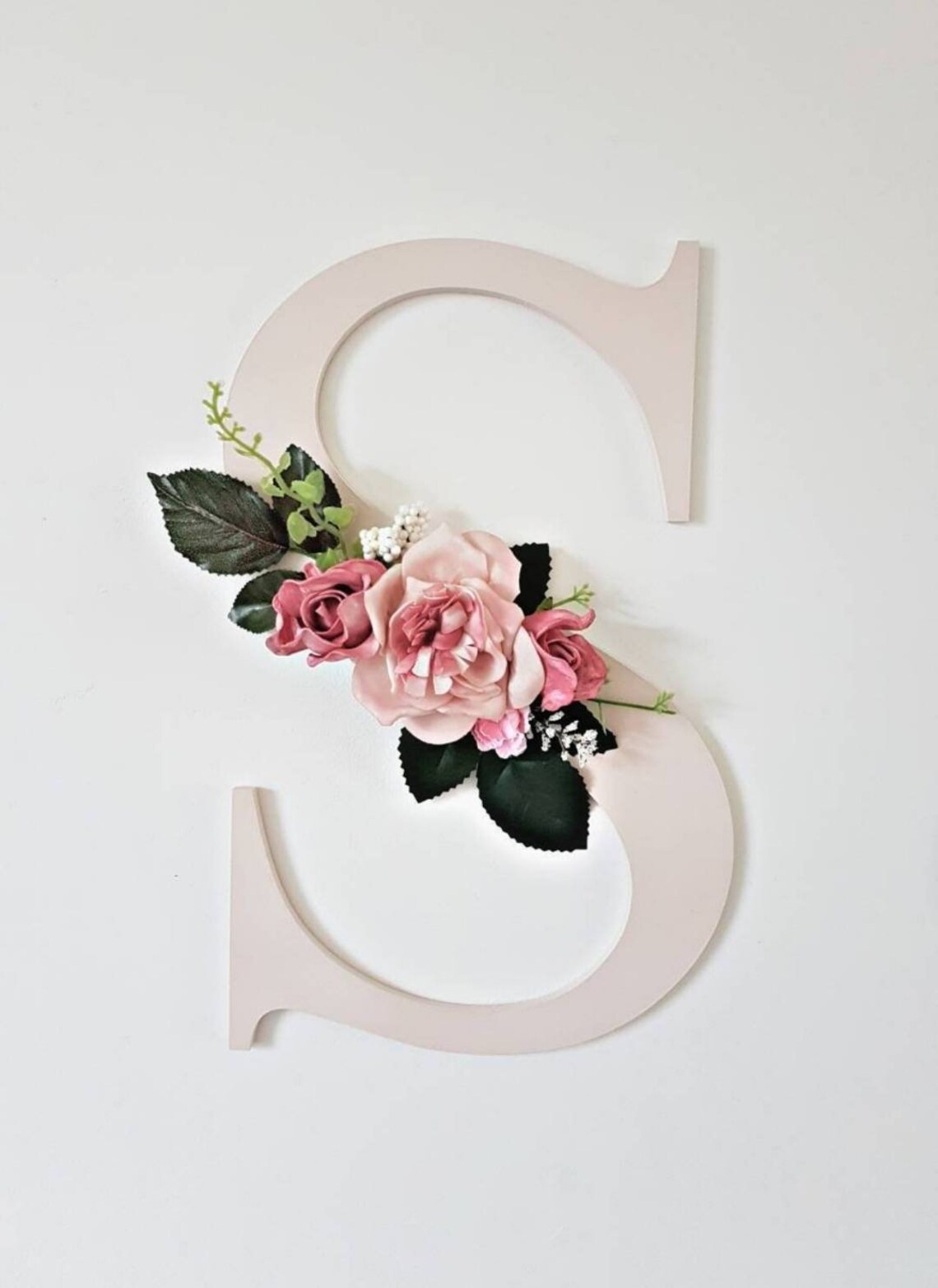 Floral Letter Wall Initial Custom Nursery Decor Girls Etsy UK