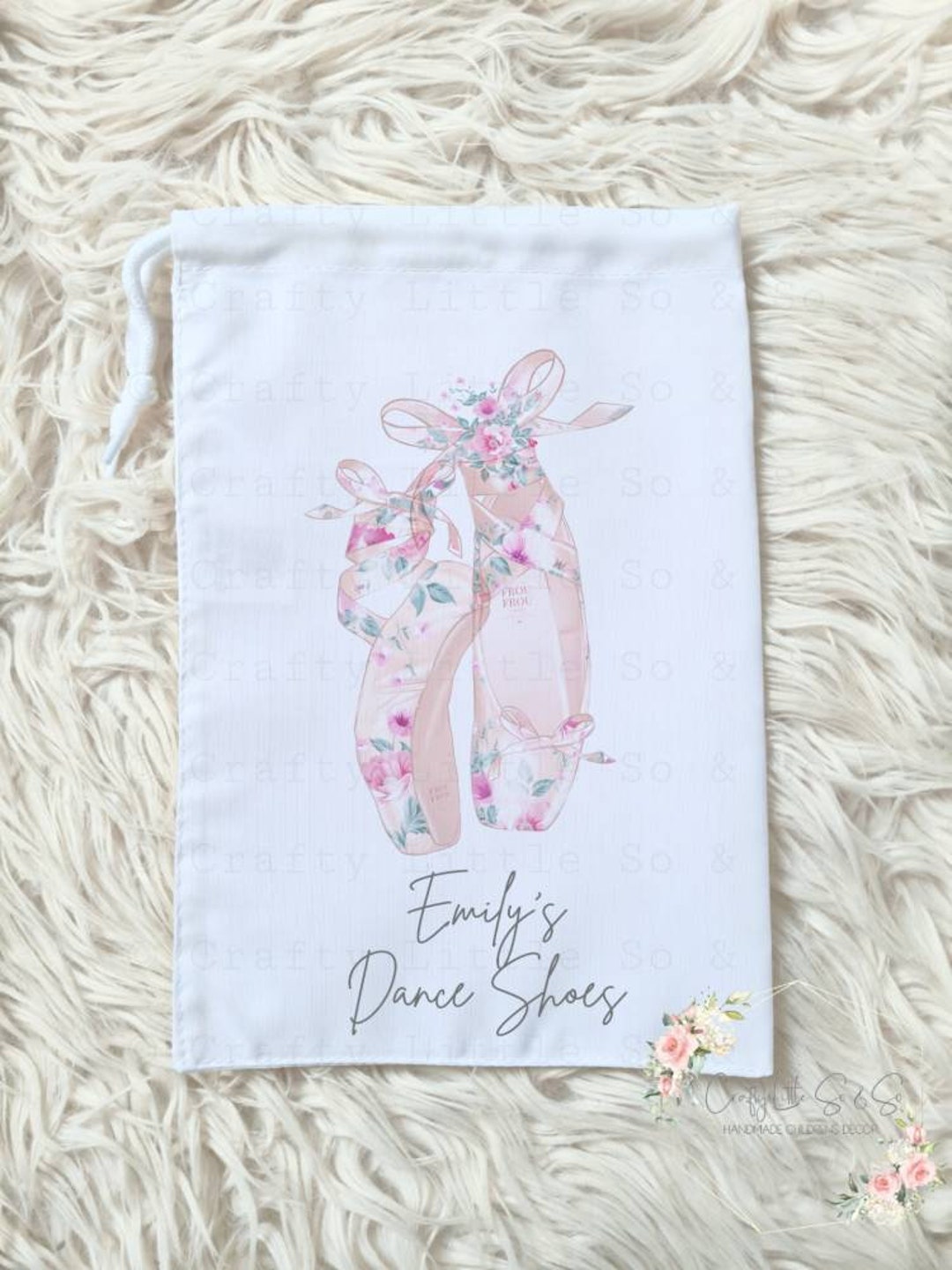 Personalised Ballet Shoe Bag Drawstring Bag Personalised Etsy UK