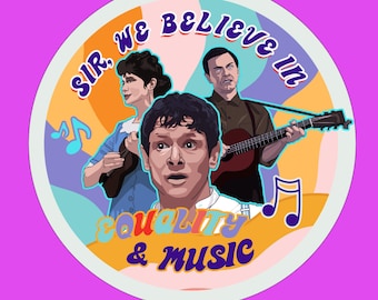 Equality & Music Sticker: Funny Folk Art Inspired by "Sinners"