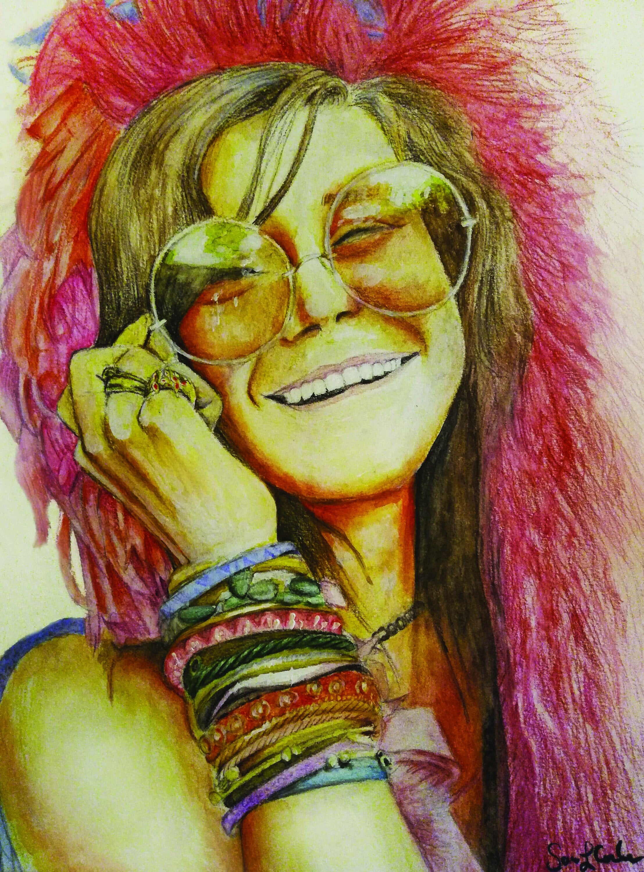 油絵原画　Janis Joplin 油絵原画 Janis Joplin Janis Joplin Art Print, Singer Canvas