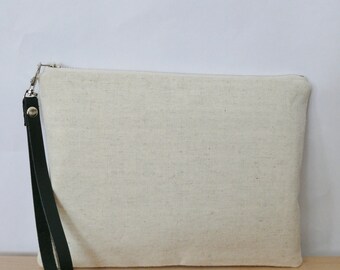 9 inch Wristlet Clutch Natural Hemp Purse Pouch Small Bag Elegant Purse