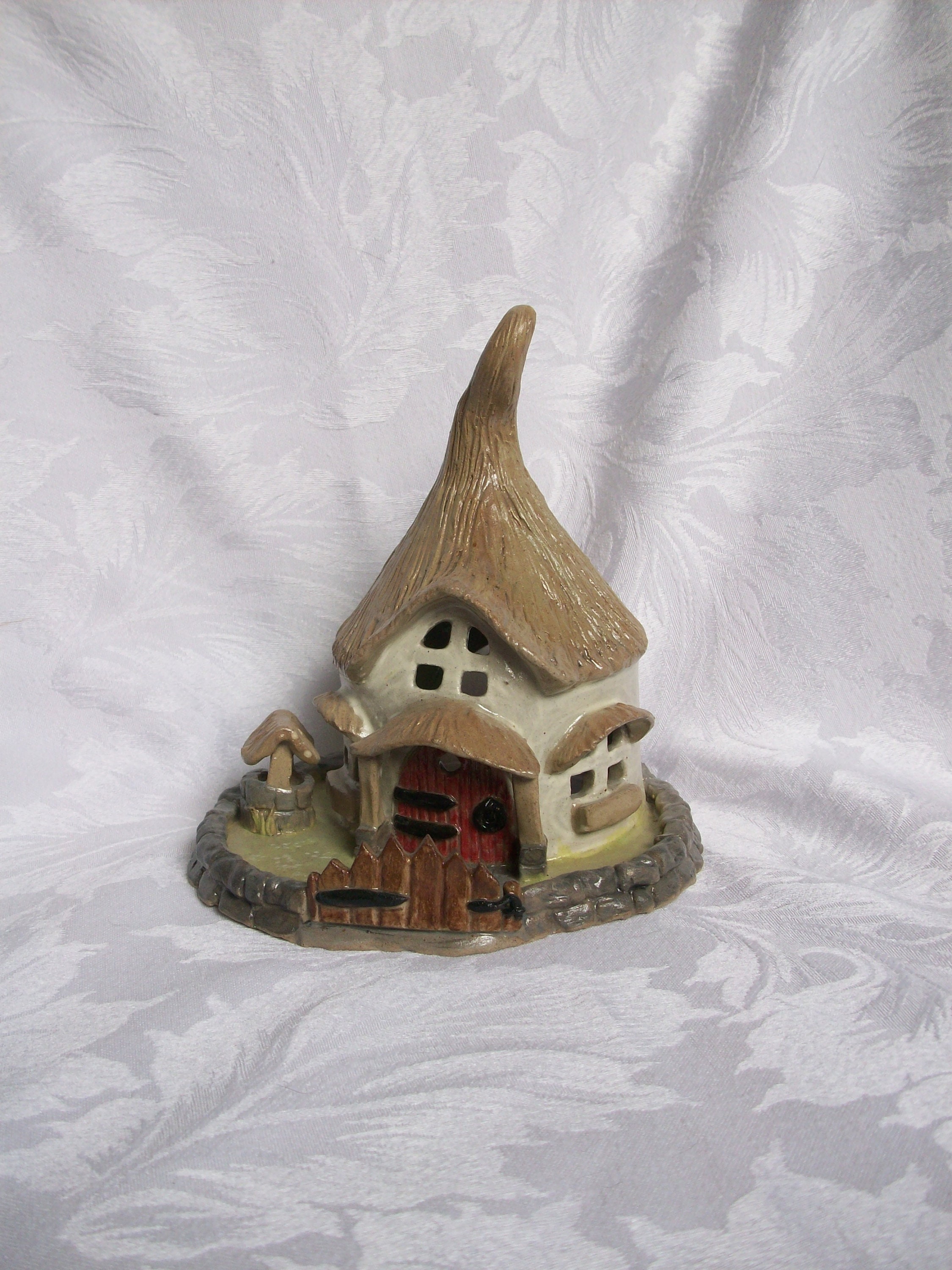 Handmade Ceramic Fairy House With Garden and Thatched Roof Etsy