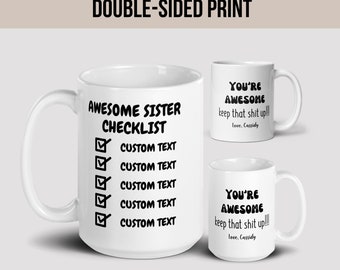 Custom Sister Gift from Sister, Personalized Sister Mug, Congrats on Being My Sister You Lucky Bitch, Birthday Gift, Moving Away Gift