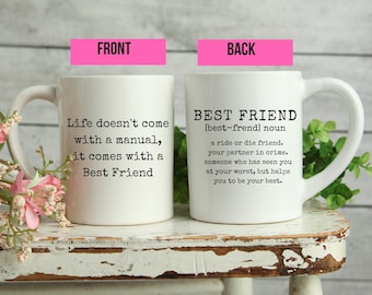 Best Friend Gift, Definition Mug, Gift for Bestie, BFF Coffee Mug, Birthday Gift, Friendship Mug, Ride or Die Friend, Mother's Day Gift