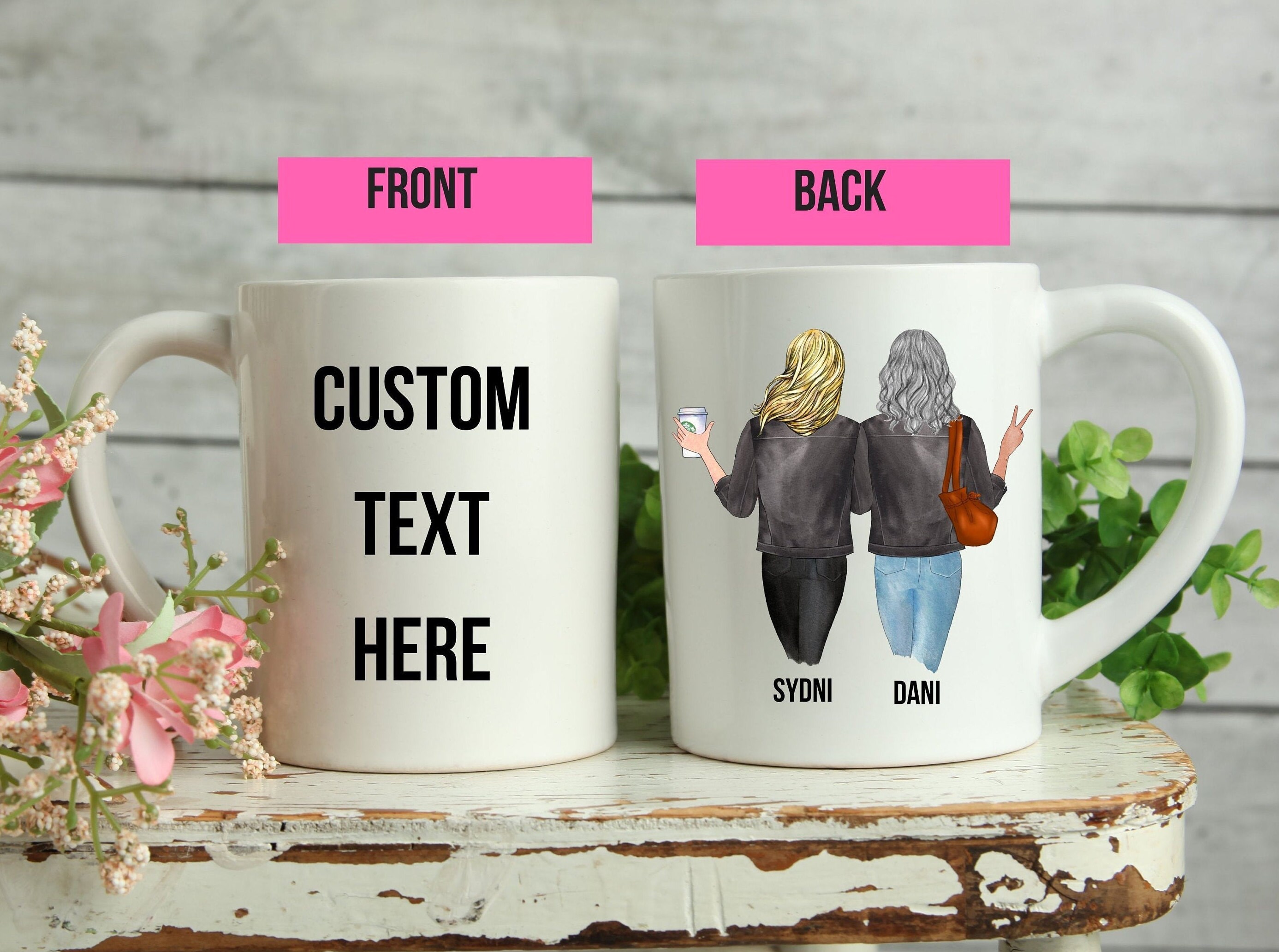 Best Friends Mug Custom Text Mug Long Distance Friendship Etsy