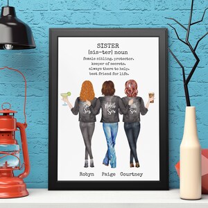 Custom Sister Gift, Sister Definition Print, Sister Print,Big Sis Little Sis, Sister Birthday Gift, Sister Gift from Sister