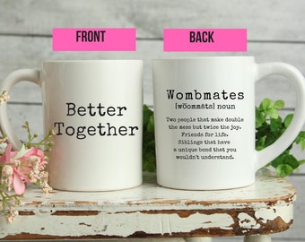 Cadeau pour les jumeaux, cadeau pour Wombmate, Wombmates Definition Mug, cadeau de sœur de sœur, cadeau de frère sœur, cadeau de meilleur ami, cadeau d’anniversaire