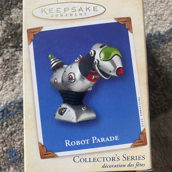 2002 Hallmark Keepsake Robot Parade Ornament With Original Box