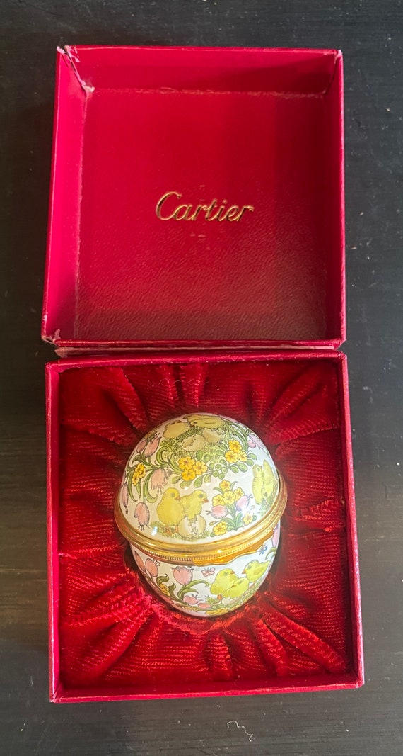Cartier Egg Trinket Box With Chicks in Original Box Etsy