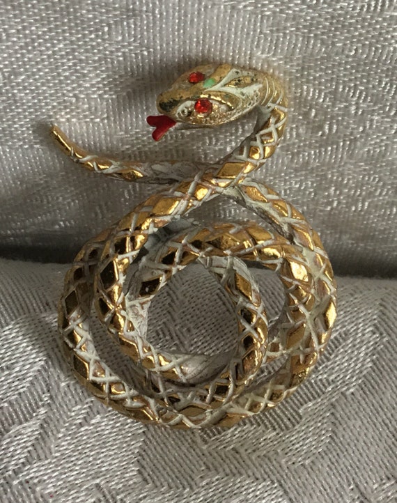 Rare Vintage Snake Pin signed Art