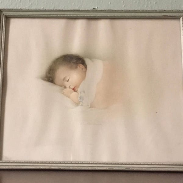 Annie Benson Muller's "A Little Dream" Baby Print in Beautiful Wood Frame