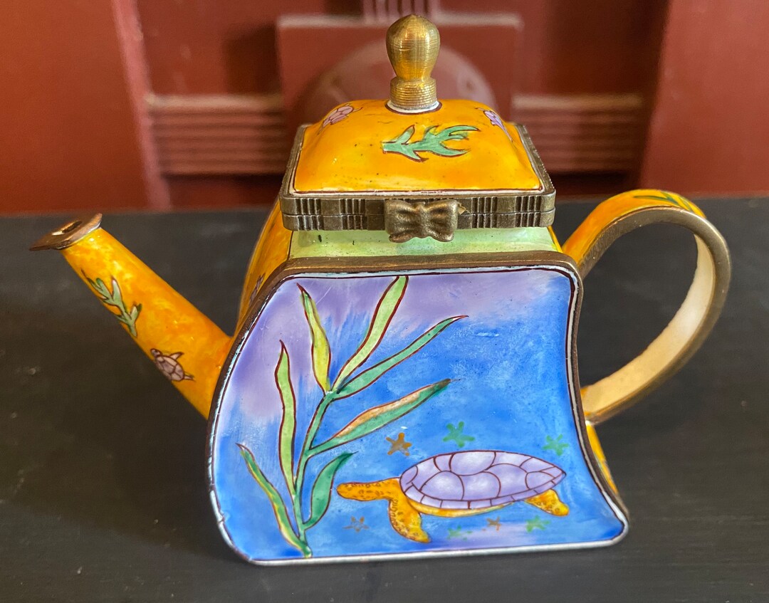 Kelvin Chen Enamel Sea Turtle Trinket Box No 289 Etsy