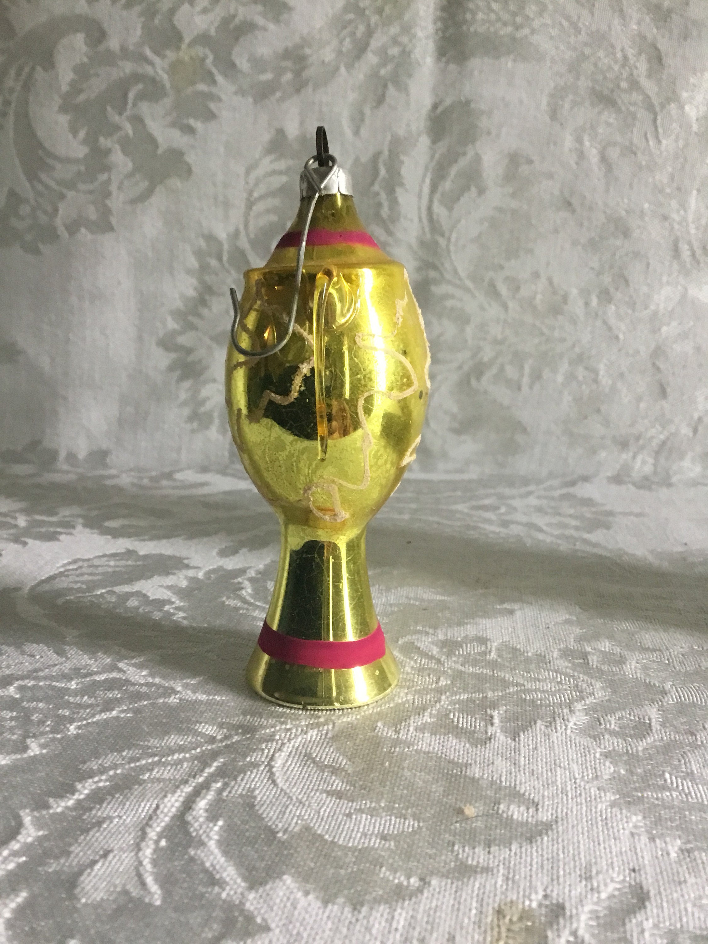 Vintage Blown Figural Vase Christmas Ornament Etsy