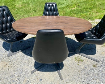 Rare Midcentury Chromcraft Star Trek Dining Table with 4 Swivel Chairs-LOCAL PICK UP