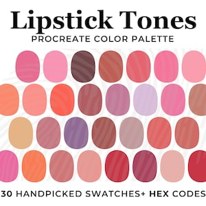 Pink Color Palette for Procreate, Hex Codes, Procreate Swatches, Digital Download, Rosy Blush Pink, Shades of Pink, Make Up Color Palette