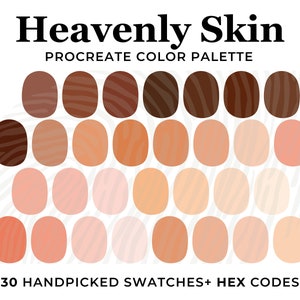 Skin Color Palette Procreate, Skin Tones Procreate Color swatches, Portrait Hex Codes, Digital Download, Realistic anime illustration