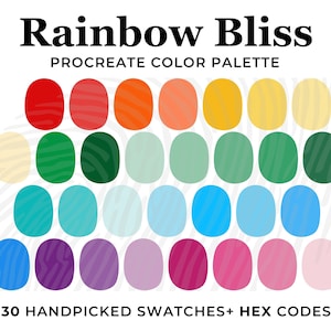 Regenbogen Farbpalette: 30 Procreate Swatches (Digitaler Download)