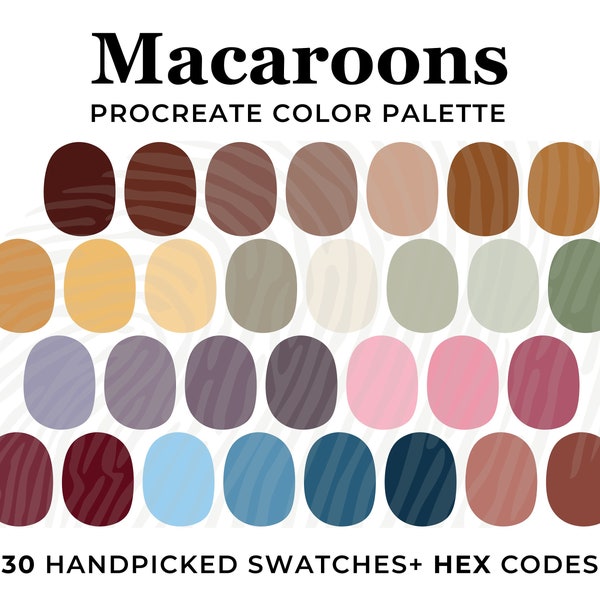 Muted Color Palette for Procreate, Fresh Bright Procreate Swatches, Procreate Palette, Color Scheme, Hex Codes, Earthy Boho Muted Colors