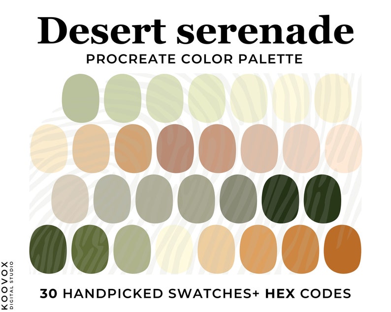 Boho Desert Color Palette for Procreate, Procreate Color Swatches