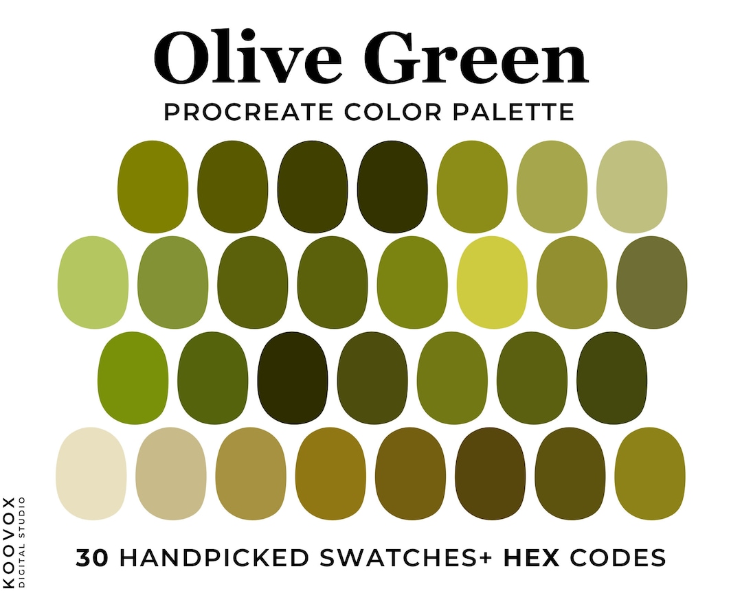 Procreate Color Palette Olive Green Color Palette Procreate Etsy