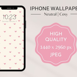 Minimal hearts iPhone Wallpaper, Cute Pink phone background, Neutral  Hearts Home Screen, Valentines android Lock Screen, love iOS wallpaper