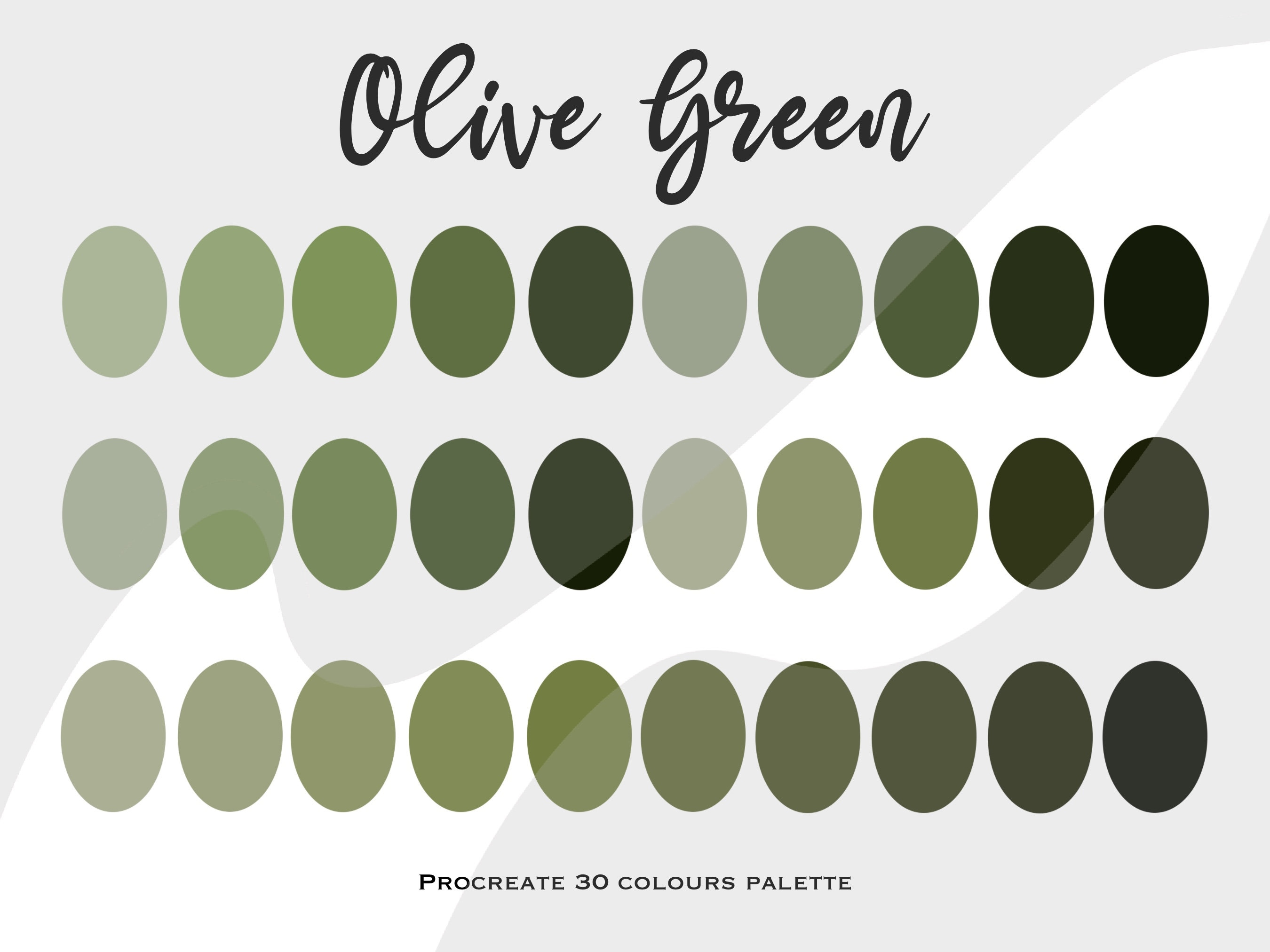 Olive Green Color Palette Procreate Color Palette 30 Plant Etsy UK