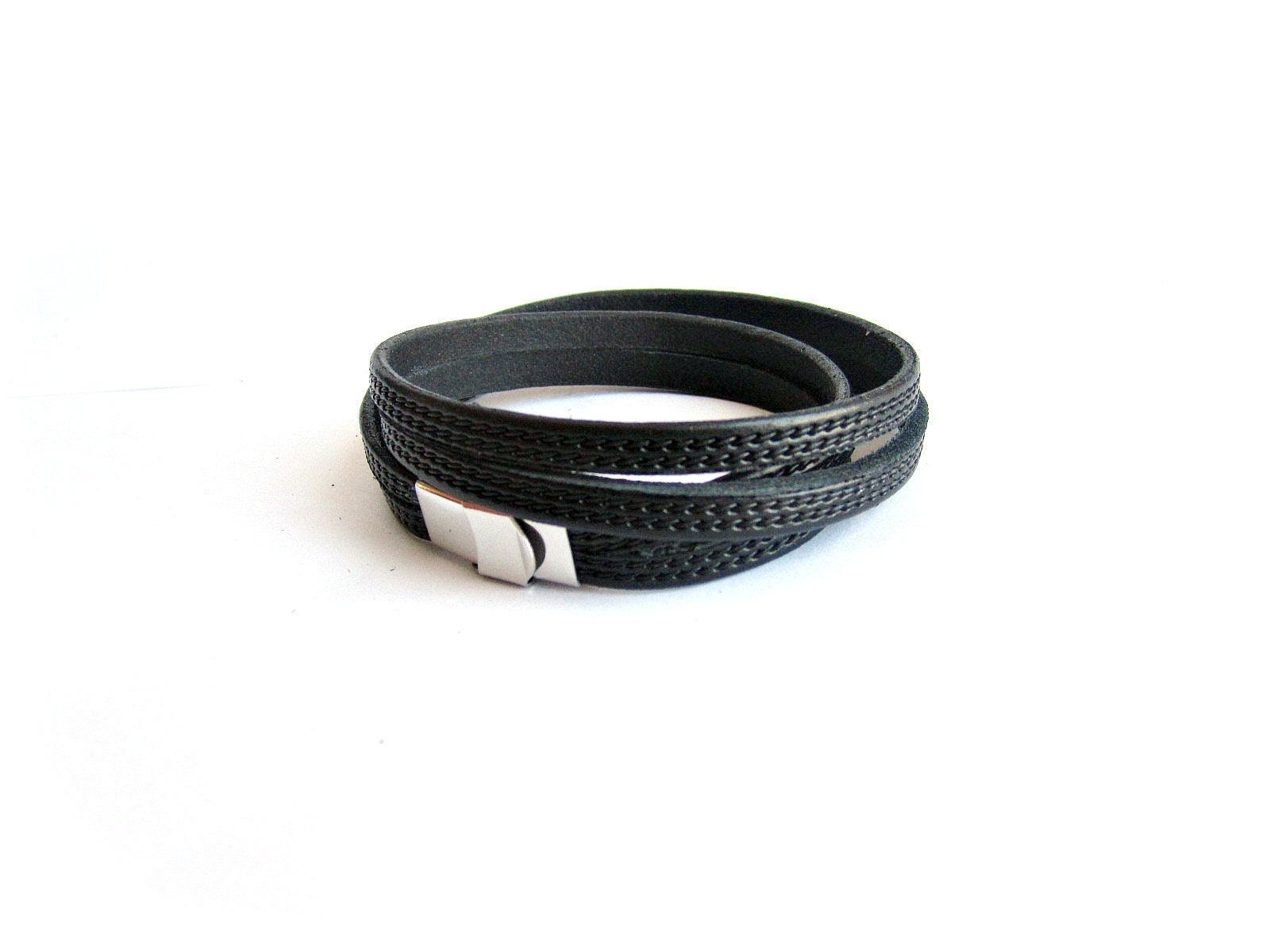 Multi Strips Leather Bracelet Mens Multistrand Wristband - Etsy
