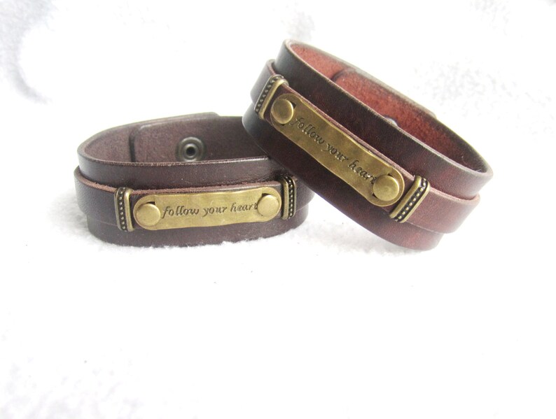 Wide Leather Bracelet for Men Inspiration Bracelet Follow Etsy