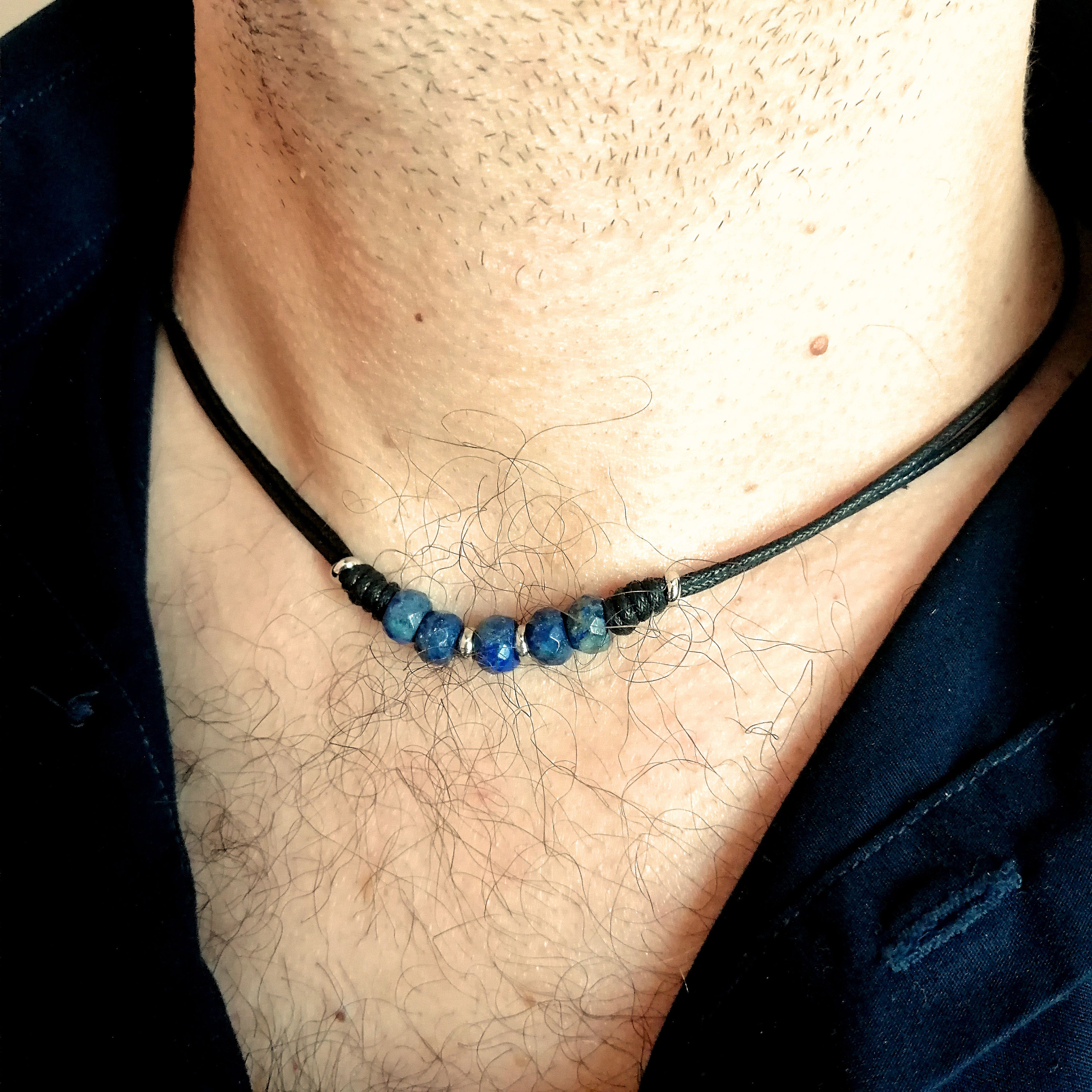 Lapis Lazuli Stone Beaded Brave Wolf Necklace | Handmade Pendant | Ebru  Jewelry