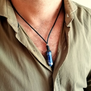 Pendentif Fantaisie En Plaqué Or Avec Pierre Bleue - Occasion 9-15 Cm