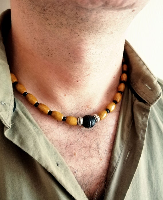 Black wood necklace best sale