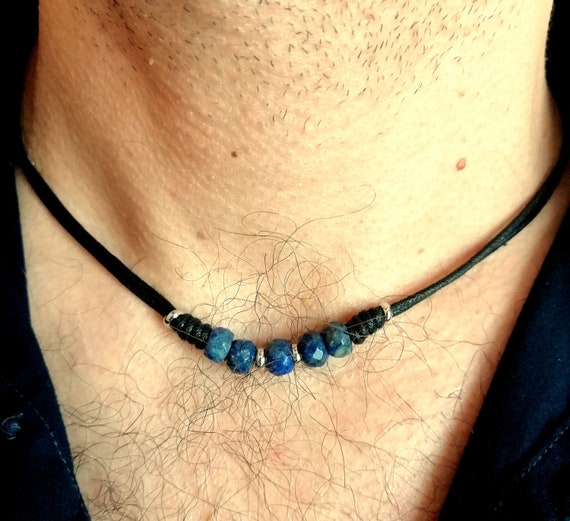 Buy Men's Amethyst & Lapis Lazuli Gemstone Necklace Gift for Men Short  Crystal Necklace Black Onyx Necklace Amethyst Pendant Necklace Online in  India - Etsy