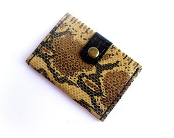 Handmade Python Leather Card Holder: Slim Pocket Wallet