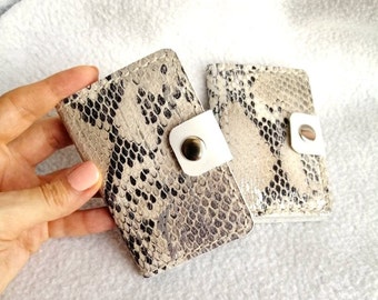 Snakeskin Leather Card Holder: Handmade Python Wallet