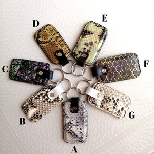 Snakeskin Keychain, Python Leather Keyring, Gift for Her, Gift for Him ...