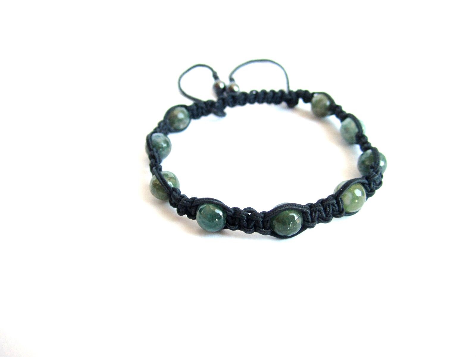 Green Bead Shamballa Bracelet for Men Stone Beaded Shamballa - Etsy