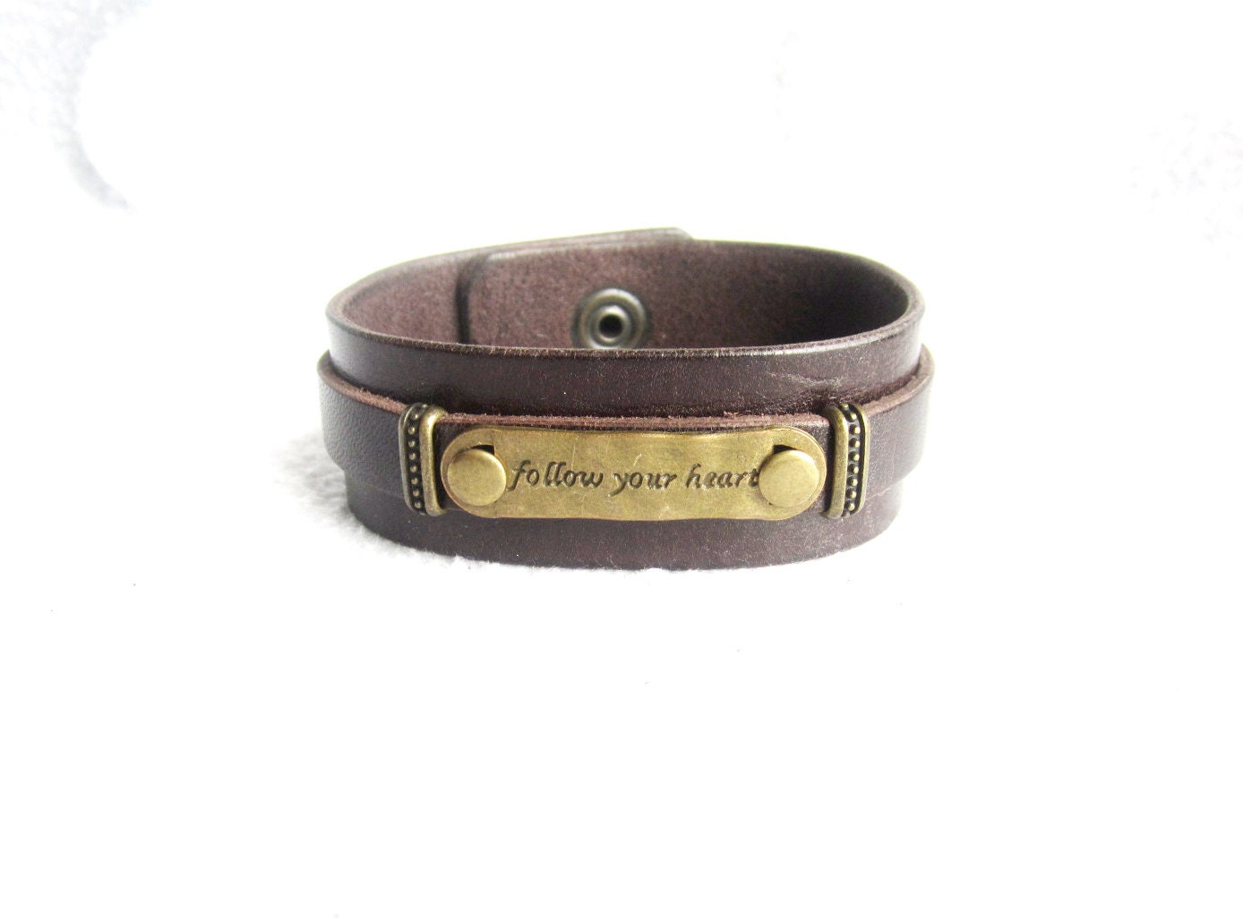 Wide Leather Bracelet for Men Inspiration Bracelet Follow - Etsy