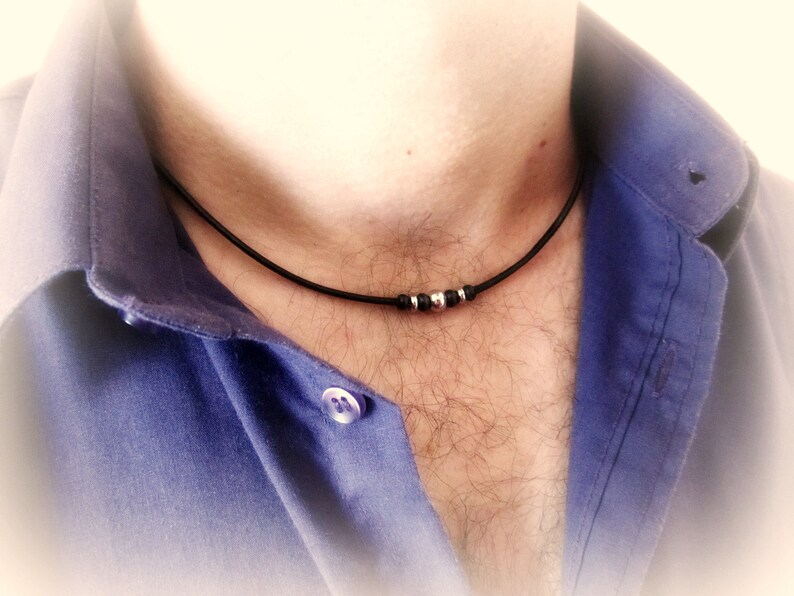 Beaded Rope Choker for Men Stainless Steel & Wood Necklace Etsy