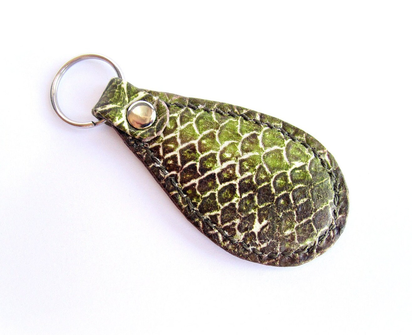 Python Snakeskin Keychain Leather Keyring Gift for Her Gift Etsy