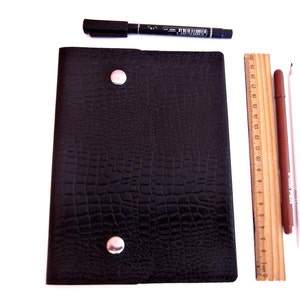 Cartella portadocumenti pelle nera, busta portadocumenti cuoio, custodia documenti, libretto portadocumenti macchina, regalo unisex