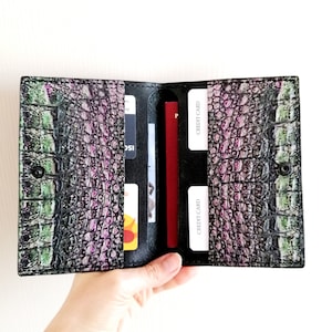Porta pasaporte cuero, billetera cuero de cocodrilo, estuche documentos, funda pasaporte, portatarjetas, regalo cuero unisex