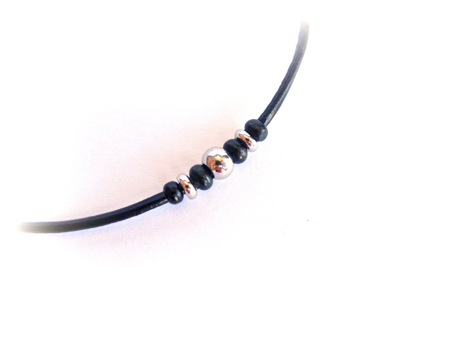 Beaded Rope Choker for Men Stainless Steel & Wood Necklace Etsy