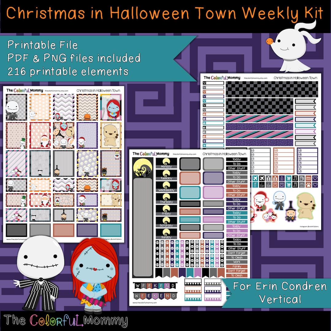 Christmas in Halloween Town Weekly Planner Sticker Kit | for Use With ...