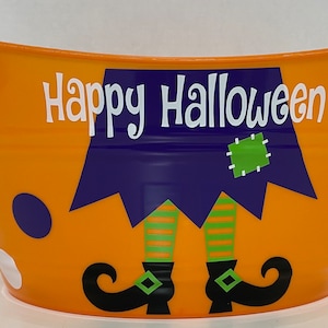 Personalized Halloween Candy Tub: Witches Feet Decoration