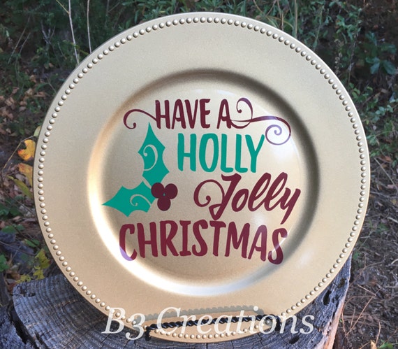 Holly Jolly Christmas Charger Plate Image 0