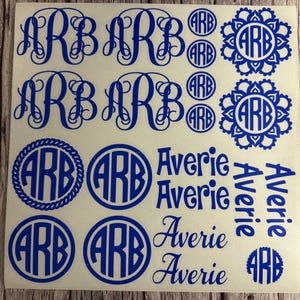 Personalized Monogram Vinyl Decal Set: Back to School