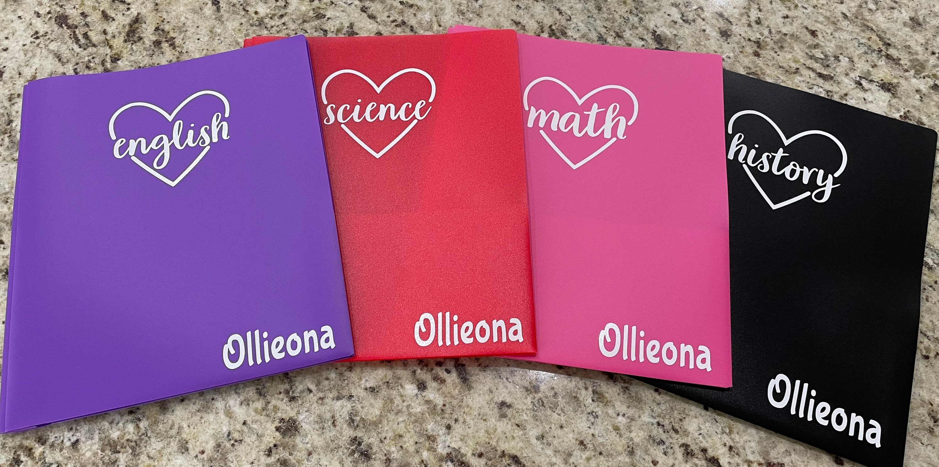 Personalized School Subject Folders Personalized School Etsy