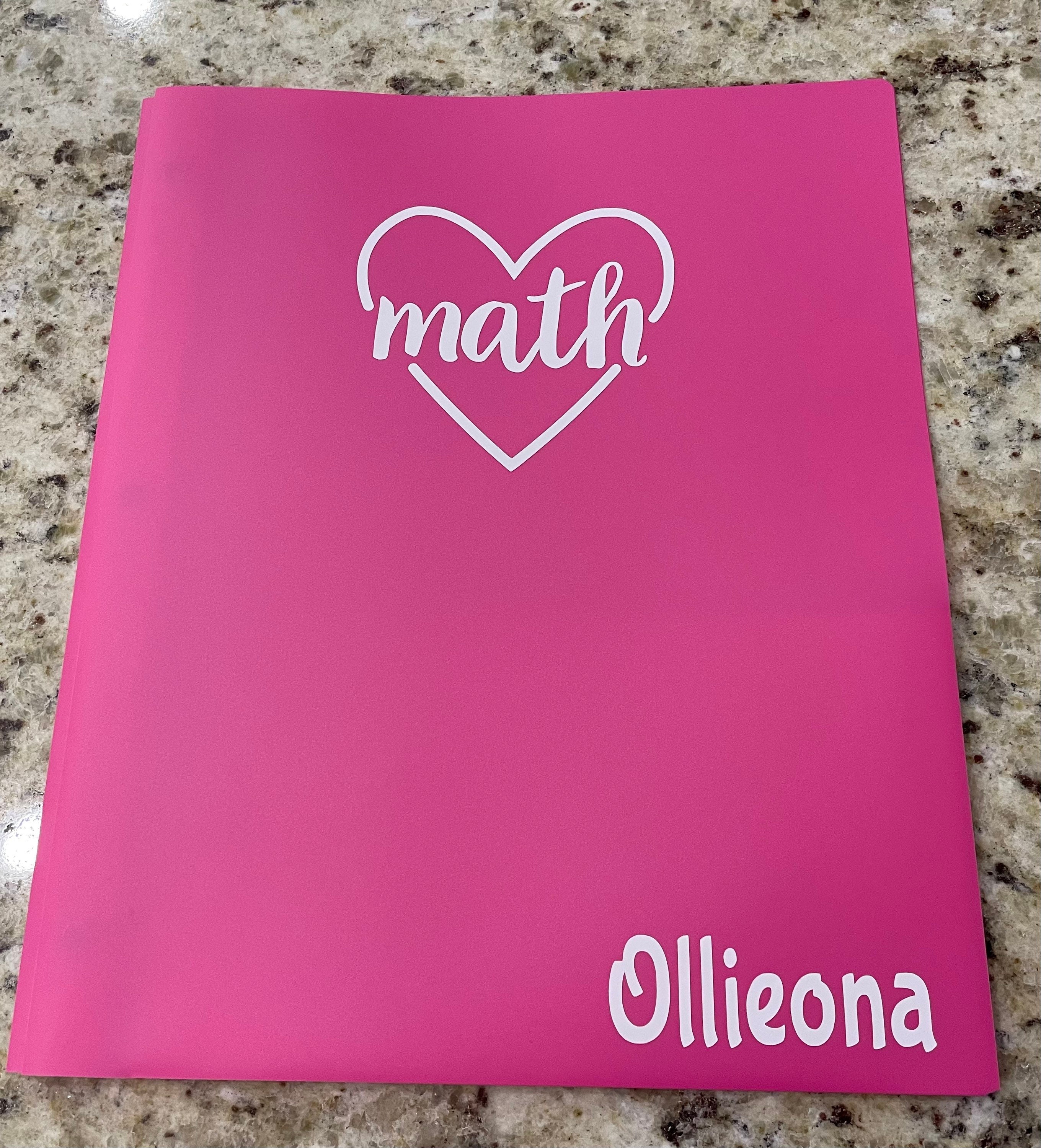 Personalized School Subject Folders Personalized School Etsy