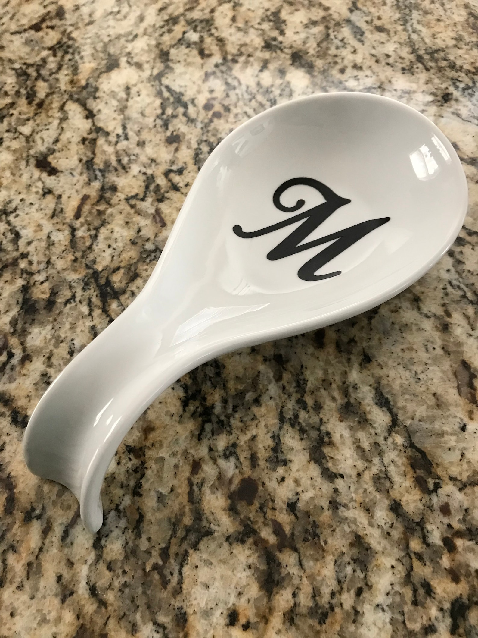 Personalized White Spoon Rest Porcelain Spoon Rest Wedding Etsy