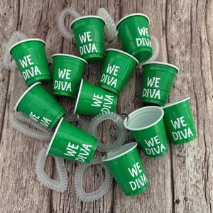 12 Green Shot Cups with Bracelets, 2 Ounce Shot Cups with Wristlet, Bracelet Keychain, 12 Personalized Shot Cups, Bachelorette Party